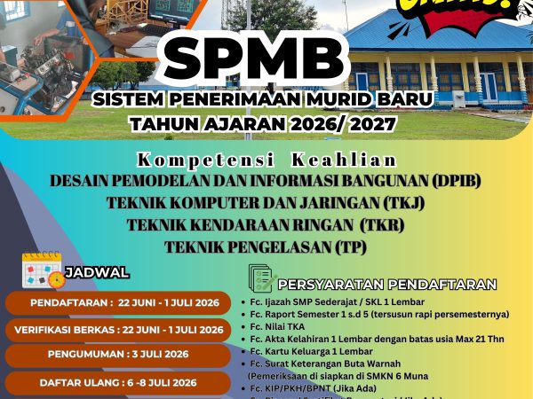 SPMB SMKN 6 MUNA TAHUN PELAJARAN 2026/2027
